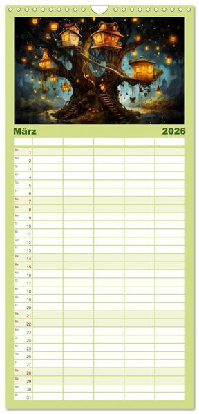 Produktbild: Familienplaner 2026 - Hallo! Ich bin die Honigbiene mit 5 Spalten (Wandkalender, 21 x 45 cm) CALVENDO