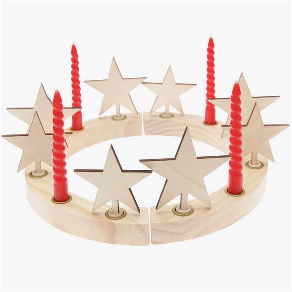Produktbild: Holzfiguren f&uuml;r Adventskranz, Stern natur,