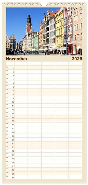 Produktbild: Familienplaner 2026 - Zauberhaftes Breslau mit 5 Spalten (Wandkalender, 21 x 45 cm) CALVENDO