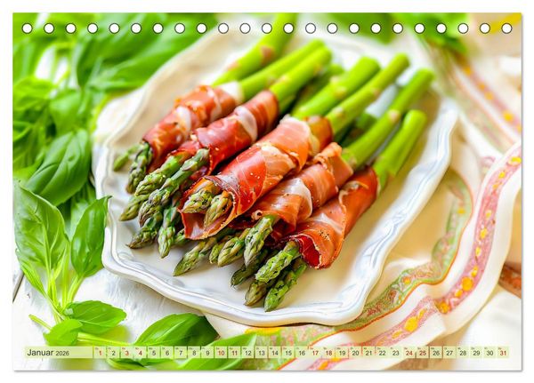 Produktbild: Alles Spargel oder was?! - Gerichte rund um den Spargel (Tischkalender 2026 DIN A5 quer), CALVENDO Monatskalender