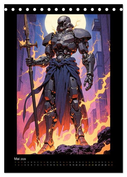 Produktbild: Cybertronic Chaos: Anime-inspirierte KI- Charaktere (Tischkalender 2026 DIN A5 hoch), CALVENDO Monatskalender