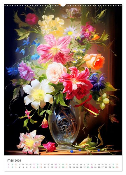 Produktbild: Vases en fleur (Calendrier mural 2026 DIN A2 horizontal) calendrier de bureau