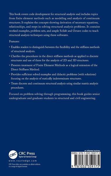 Produktbild: Matrix Structural Analysis and the Finite Element Methods Using Scilab and Octave
