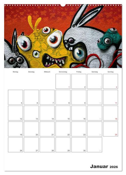 Produktbild: GRAFFITI 2026 / Planer (Wandkalender 2026 DIN A2 hoch), CALVENDO Monatskalender