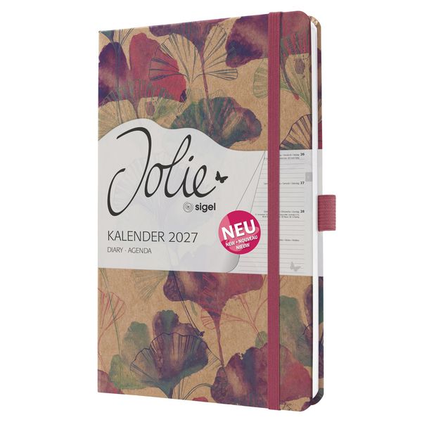 Produktbild: SIGEL 7J809 Wochenkalender Jolie 2027, ca. A5, Sunlight Ginkgo, Hardcover
