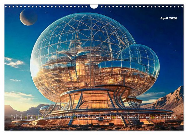 Produktbild: Pionierbauten auf fremden Planeten (Wandkalender 2026 DIN A3 quer), CALVENDO Monatskalender
