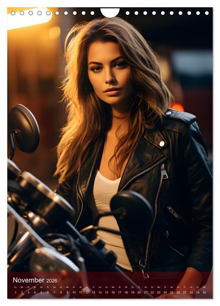 Produktbild: Bikes and Girls: Sexy M&auml;dels auf hei&szlig;en Mottorr&auml;dern (Wandkalender 2026 DIN A4 hoch), CALVENDO Monatskalender