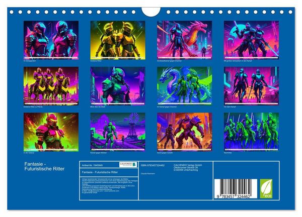 Produktbild: Fantasie - Futuristische Ritter (Wandkalender 2026 DIN A4 quer), CALVENDO Monatskalender