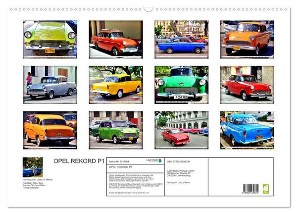 Produktbild: OPEL REKORD P1 (Wandkalender 2026 DIN A2 quer), CALVENDO Monatskalender