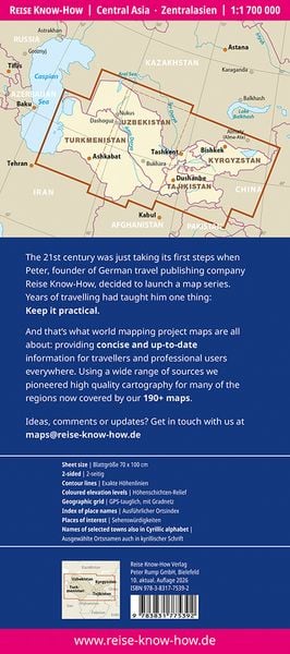 Produktbild: Reise Know-How Landkarte Zentralasien / Central Asia (1:1.700.000)