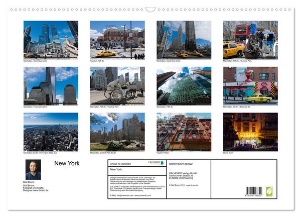 Produktbild: New York (Wandkalender 2026 DIN A2 quer), CALVENDO Monatskalender