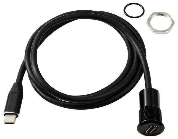 Produktbild: TRU COMPONENTS USB-C&reg; (3.1) Buchse/Stecker 1m Kabel schwarz TC-13376328 Inhalt: 1St.