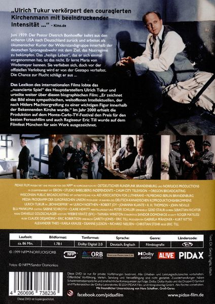 Produktbild: Bonhoeffer - Die letzte Stufe / Preisgekr&ouml;nte Filmbiografie &uuml;ber den ber&uuml;hmten Theologen und Widerstandsk&auml;mpfer (Pidax Historien-Klassiker)