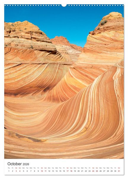 Produktbild: Paria Canyon The Wave (High Quality Premium Wall Calendar 2026 DIN A2 portrait),CALVENDO 12 Month Wall Calendar