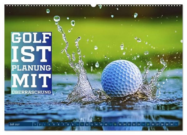 Produktbild: Golf - zwischen Gr&uuml;n und Gedanken (Wandkalender 2027 DIN A2 quer), CALVENDO Monatskalender