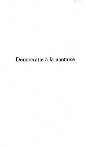 Produktbild: Democratie a la nantaise