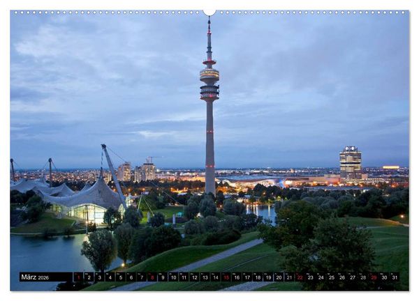 Produktbild: Landeshauptstadt M&uuml;nchen (hochwertiger Premium Wandkalender 2026 DIN A2 quer), Kunstdruck in Hochglanz