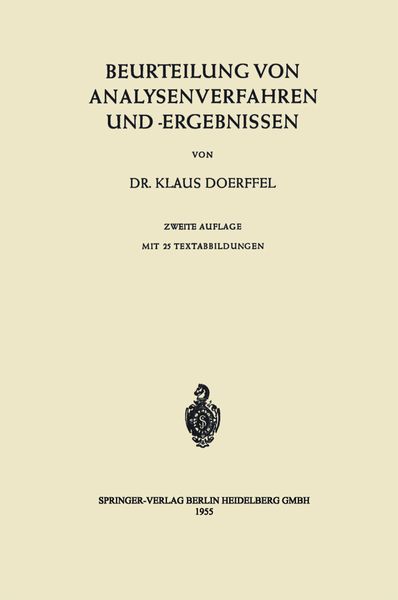 Produktbild: Beurteilung von Analysenverfahren und -Ergebnissen
