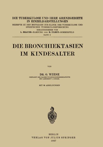 Produktbild: Die Bronchiektasien im Kindesalter