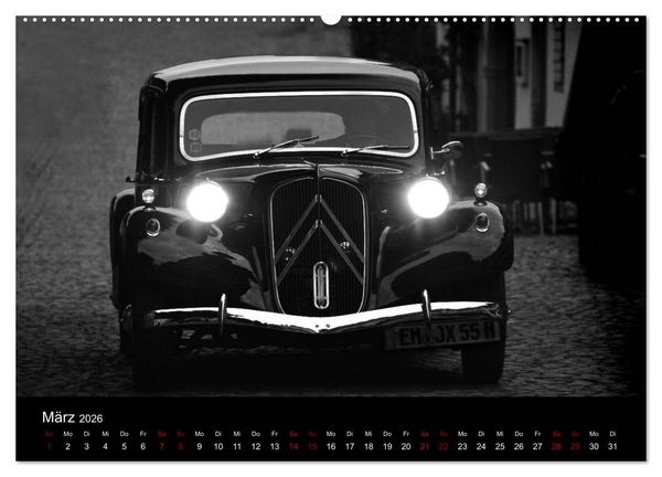 Produktbild: Citro&euml;n 11 CV Traction Avant in schwarzweiss (Wandkalender 2026 DIN A2 quer), CALVENDO Monatskalender