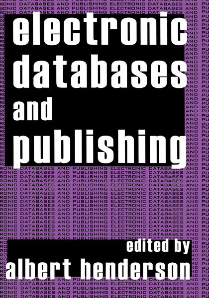 Produktbild: Electronic Databases and Publishing