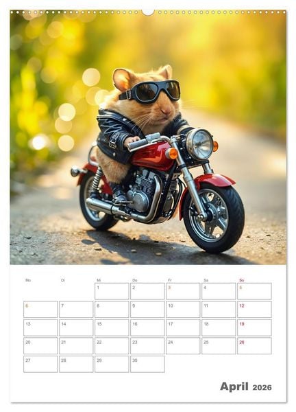 Produktbild: Adventure Hamster - Sportliche KI Hamster pr&auml;sentieren den Abenteuer-Sport (Wandkalender 2026 DIN A2 hoch), CALVENDO Monatskalender