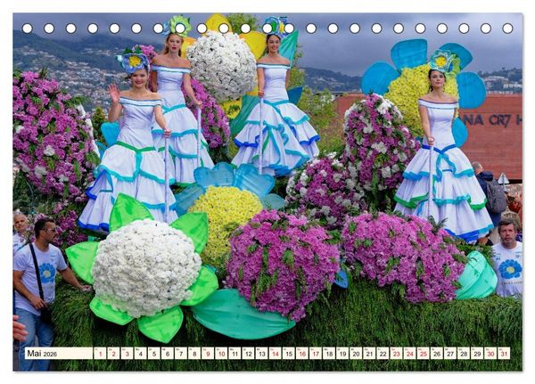 Produktbild: Blumenfest auf Madeira (Tischkalender 2026 DIN A5 quer), CALVENDO Monatskalender