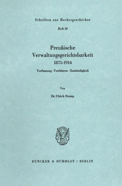 Produktbild: Preu&szlig;ische Verwaltungsgerichtsbarkeit 1875&ndash;1914.