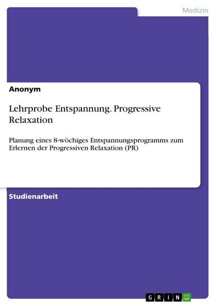 Produktbild: Lehrprobe Entspannung. Progressive Relaxation