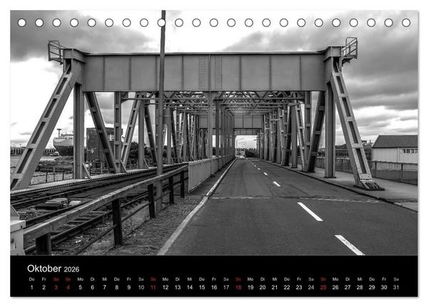 Produktbild: Bremerhaven - Blickpunkte Schwarzwei&szlig; (Tischkalender 2026 DIN A5 quer), CALVENDO Monatskalender