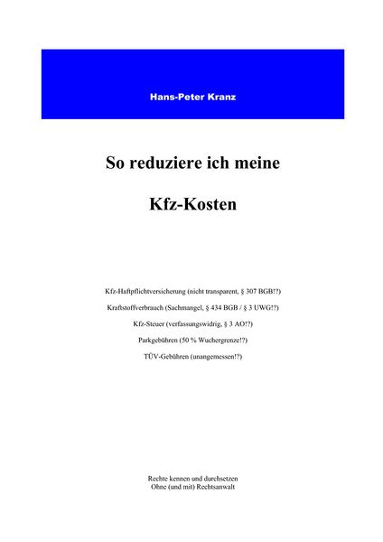 Produktbild: So reduziere ich meine KFZ-Kosten