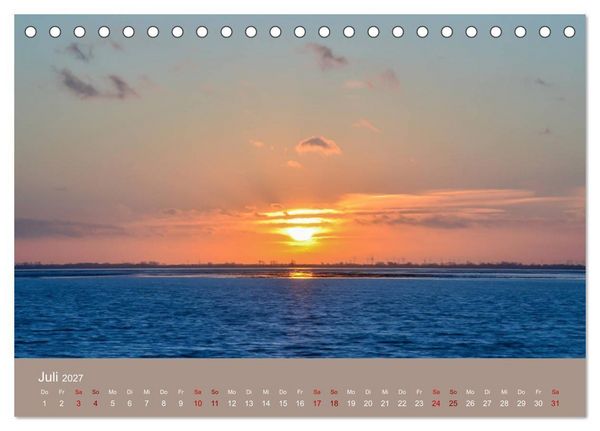 Produktbild: Wilhelmshaven - Sonne, K&uuml;ste und Meer (Tischkalender 2027 DIN A5 quer), CALVENDO Monatskalender