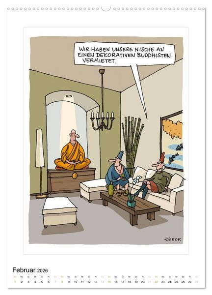 Produktbild: Betongold lacht - Cartoons (Wandkalender 2026 DIN A2 hoch), CALVENDO Monatskalender