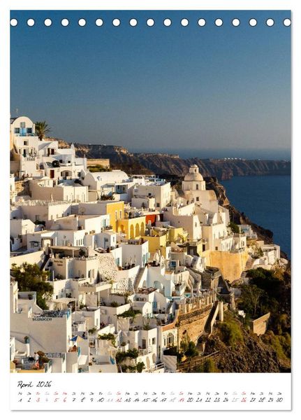 Produktbild: Insel des Lichts - Santorini (Tischkalender 2026 DIN A5 hoch), CALVENDO Monatskalender