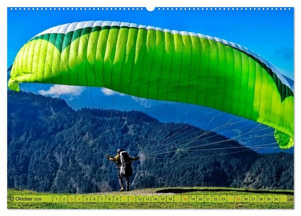 Produktbild: Frei sein - Paragliding (Wandkalender 2026 DIN A2 quer), CALVENDO Monatskalender