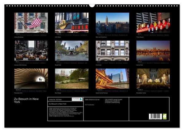 Produktbild: Zu Besuch in New York (Wandkalender 2026 DIN A2 quer), CALVENDO Monatskalender