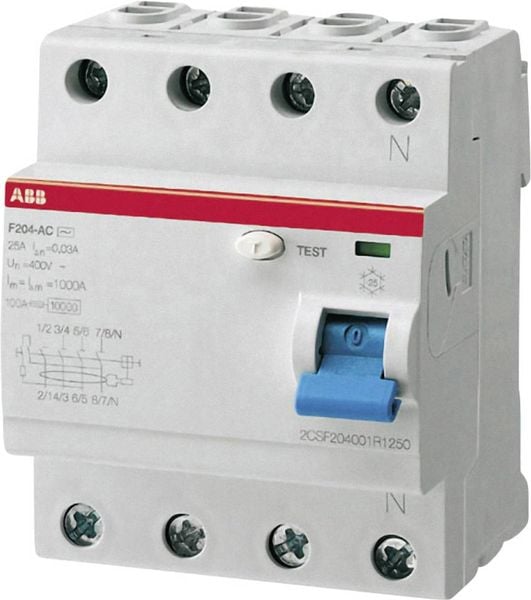 ABB FI-Schutzschalter A 4polig 25 A 0.03 A 230 V/AC, 400 V/AC