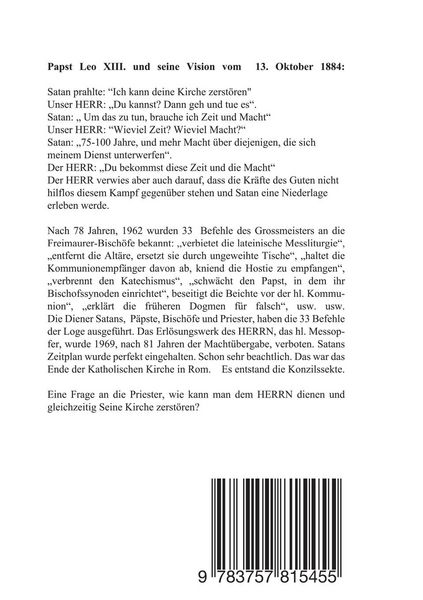 Produktbild: Papst Leo Xiii. Vision Vom 13. Okt. 1884