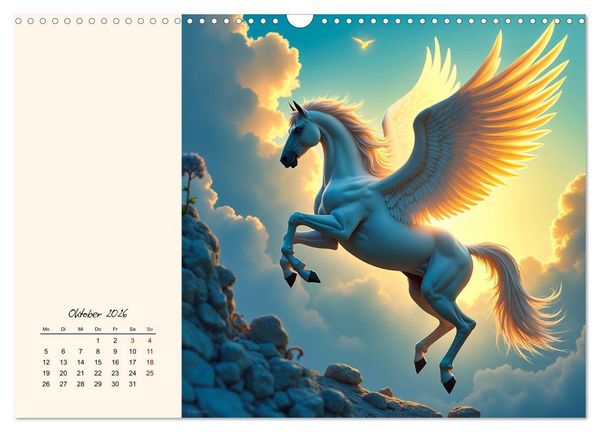 Produktbild: Fantasiewelten - Pferde (Wandkalender 2026 DIN A3 quer), CALVENDO Monatskalender