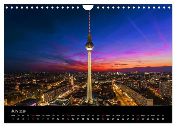 Produktbild: Sunsets of Berlin (Wall Calendar 2026 DIN A4 landscape), CALVENDO 12 Month Wall Calendar