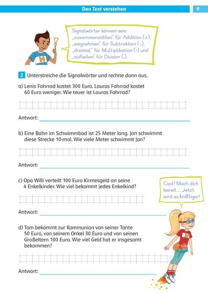 Produktbild: Die Mathe-Helden Textaufgaben/Sachaufgaben 3. Klasse