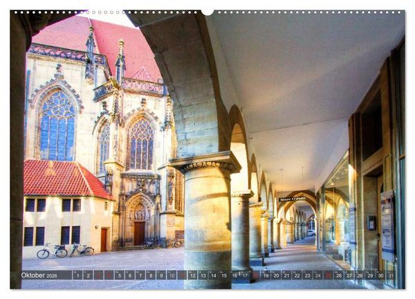 Produktbild: M&uuml;nster - Historische Stadt mit jungem Gesicht (hochwertiger Premium Wandkalender 2026 DIN A2 quer), Kunstdruck in Hochglanz
