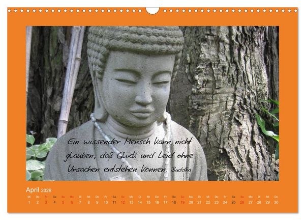 Produktbild: Buddha & Zitate (Wandkalender 2026 DIN A3 quer), CALVENDO Monatskalender