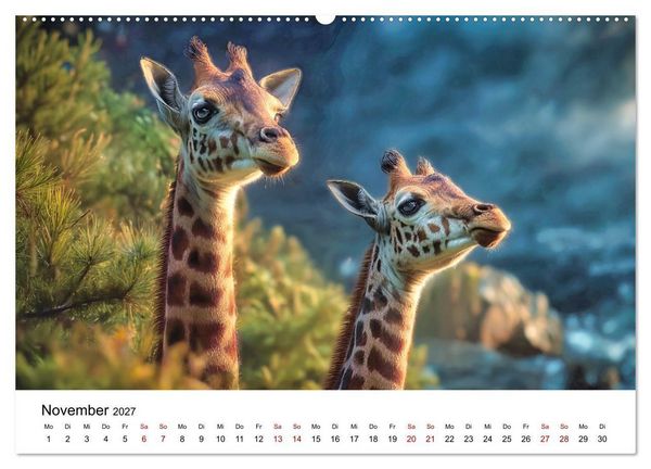 Produktbild: Sanfte Riesen - Giraffen in ihrer Welt (Wandkalender 2027 DIN A2 quer), CALVENDO Monatskalender