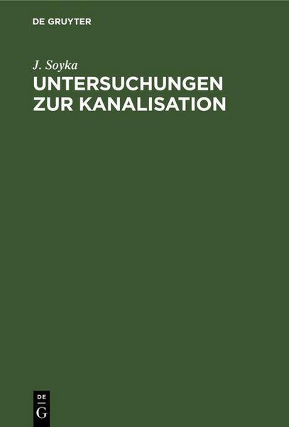 Produktbild: Untersuchungen zur Kanalisation