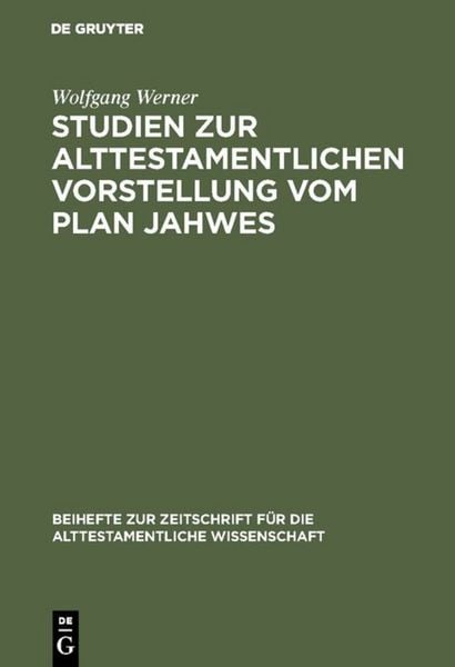 Produktbild: Studien zur alttestamentlichen Vorstellung vom Plan Jahwes
