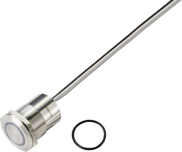 Produktbild: TRU COMPONENTS TC-9554804 Sensortaster 24 V 0.5 A 1 x Aus/(Ein) tastend Gr&uuml;n, Rot (&Oslash;) 25 mm IP65 1 St.