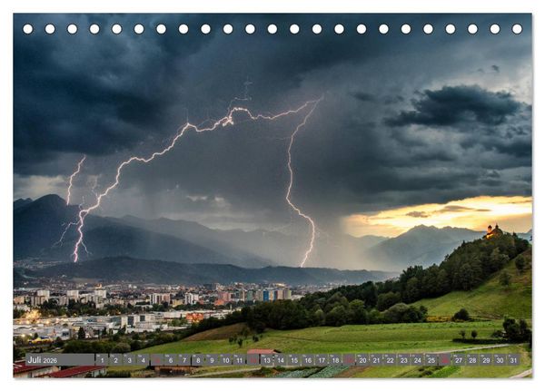 Produktbild: Blitz & Donner (Tischkalender 2026 DIN A5 quer), CALVENDO Monatskalender