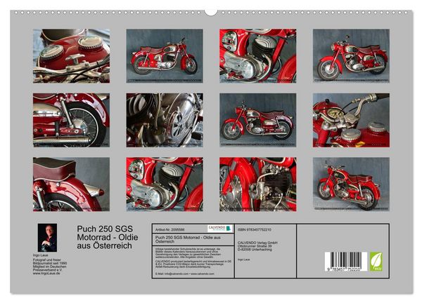 Produktbild: Puch 250 SGS Motorrad - Oldie aus &Ouml;sterreich (hochwertiger Premium Wandkalender 2026 DIN A2 quer), Kunstdruck in Hochglanz