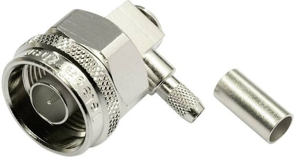 Produktbild: Teleg&auml;rtner 100023894 100023894 N-Steckverbinder Stecker, gewinkelt 50Ω 1St.